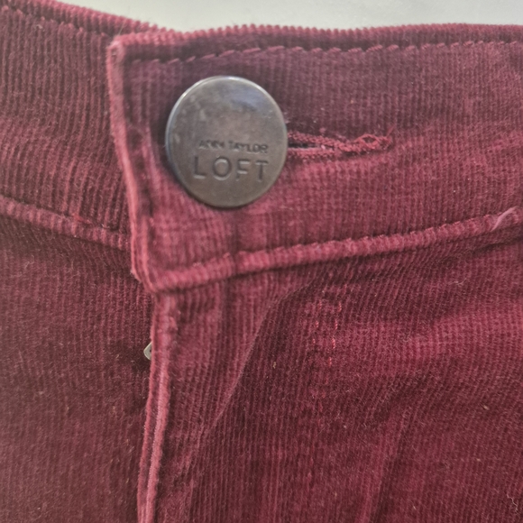 LOFT Deep Red Corduroy Trousers - Picture 3 of 9